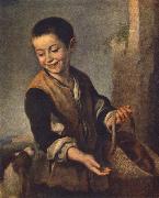 MURILLO, Bartolome Esteban Boy with a Dog sgh Spain oil painting reproduction